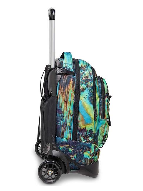 NEW PLUG FANTASY Abnehmbarer Trolley-Rucksack, 2 Rollen digitales Blau - Rucks&auml;cke mit Trolleyfunktion