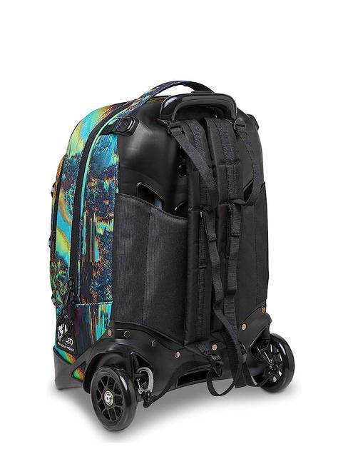 NEW PLUG FANTASY Abnehmbarer Trolley-Rucksack, 2 Rollen digitales Blau - Rucks&auml;cke mit Trolleyfunktion