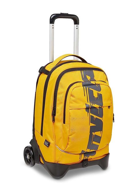 NEW PLUG LOGO Abnehmbarer Trolley-Rucksack, 2 Rollen Safran - Rucks&auml;cke mit Trolleyfunktion