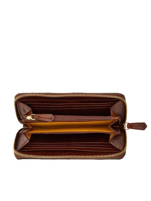 LUCREZIA Ledergeldb&ouml;rse mit umlaufendem Rei&szlig;verschluss BRAUN - Brieftaschen Damen