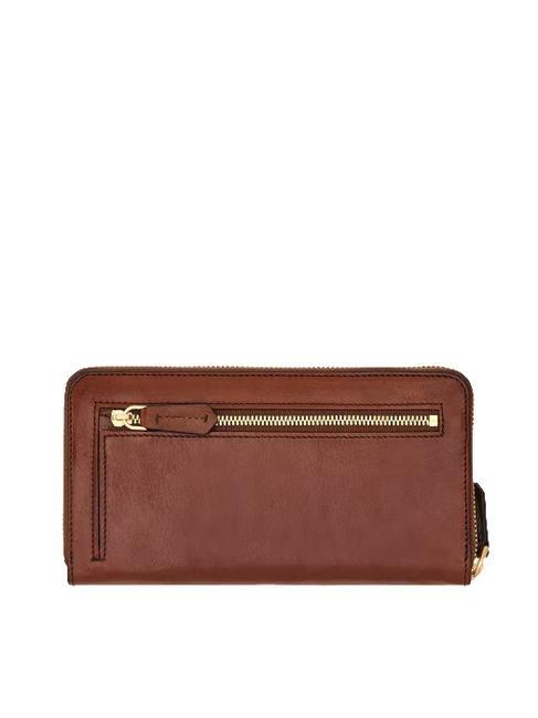 LUCREZIA Ledergeldb&ouml;rse mit umlaufendem Rei&szlig;verschluss BRAUN - Brieftaschen Damen
