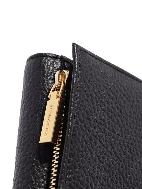 MYRINE Mittelgro&szlig;e Brieftasche aus Leder Schwarz - Brieftaschen Damen