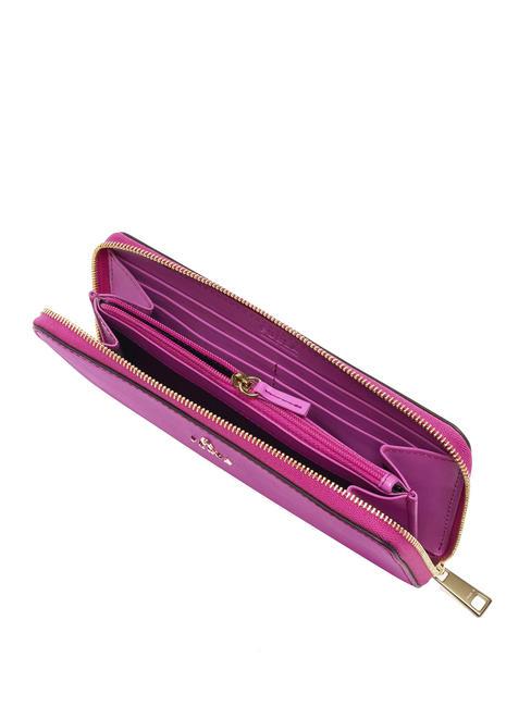 CAMELIA Gro&szlig;e Geldb&ouml;rse aus Leder mit umlaufendem Rei&szlig;verschluss violett - Brieftaschen Damen