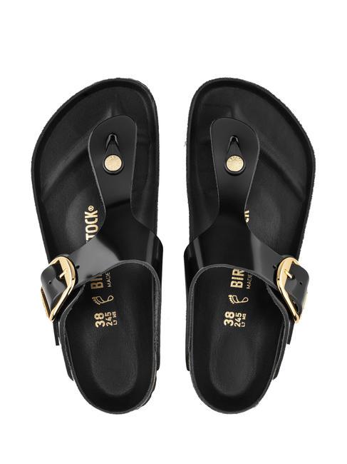 GIZEH BIG BUCKLE Flip-Flops aus Lackleder schwarz leuchten - Damenschuhe