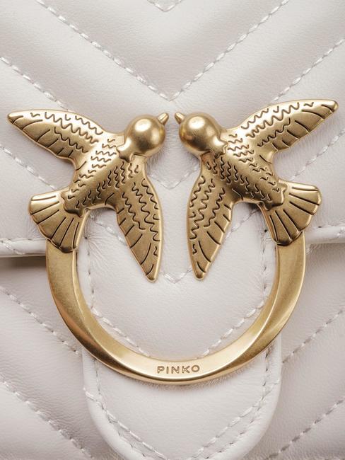 MINI LOVE BAG Eine Chevron-Tasche Seide weiß-antikgold - Damentaschen