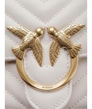 PINKO MINI LOVE BAG Eine Chevron-Tasche Seide weiß-antikgold - Damentaschen - 4