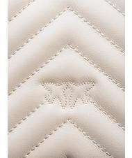 PINKO MINI LOVE BAG Eine Chevron-Tasche Seide weiß-antikgold - Damentaschen - 5