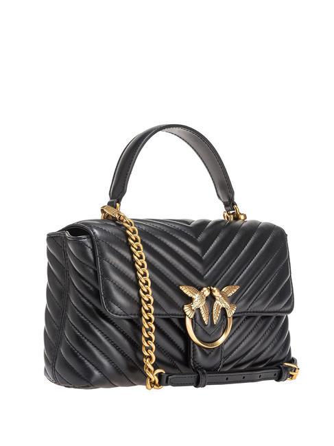 CLASSIC LADY LOVE BAG Chevron-Tasche schwarz-antikgold - Damentaschen