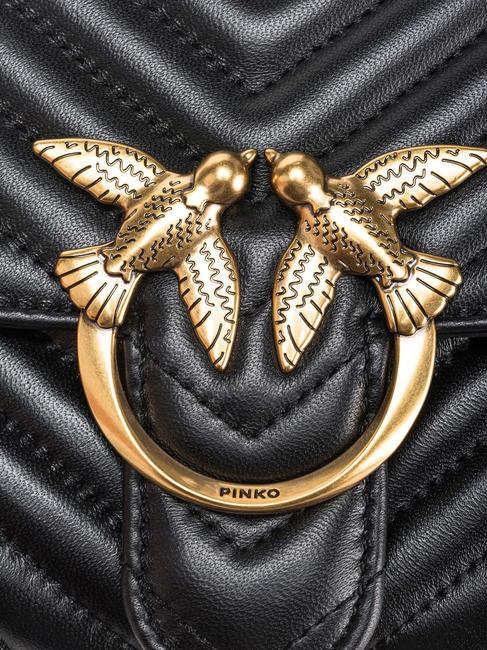 CLASSIC LADY LOVE BAG Chevron-Tasche schwarz-antikgold - Damentaschen