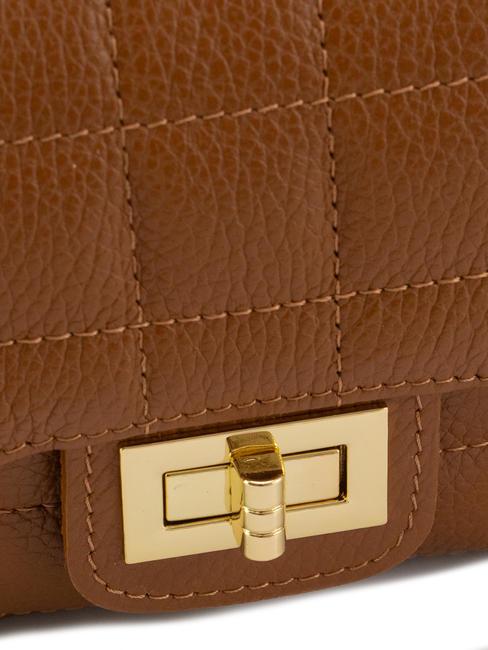 GIULIA Dollar-Umhängetasche aus Leder mit Kette dunkles Leder - Damentaschen