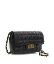 LESAC GIULIA Dollar-Umh&auml;ngetasche aus Leder mit Kette Schwarz - Damentaschen - 2