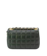 LESAC GIULIA Dollar-Umh&auml;ngetasche aus Leder mit Kette dunkelgr&uuml;n - Damentaschen - 3