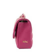 LESAC GIULIA Dollar-Umh&auml;ngetasche aus Leder mit Kette Fuchsie - Damentaschen - 6