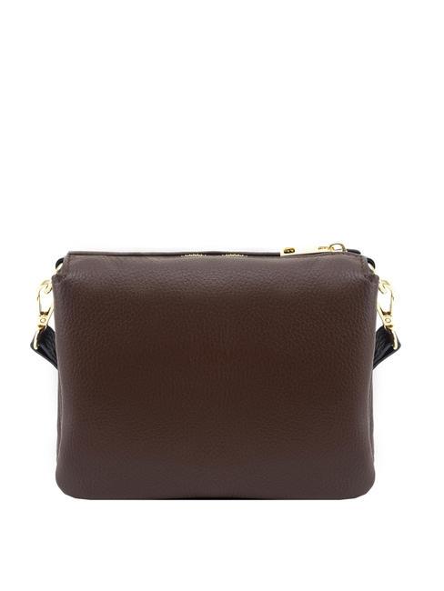 SIMONA Umhängetasche aus Tris-Dollar-Leder Mokka - Damentaschen