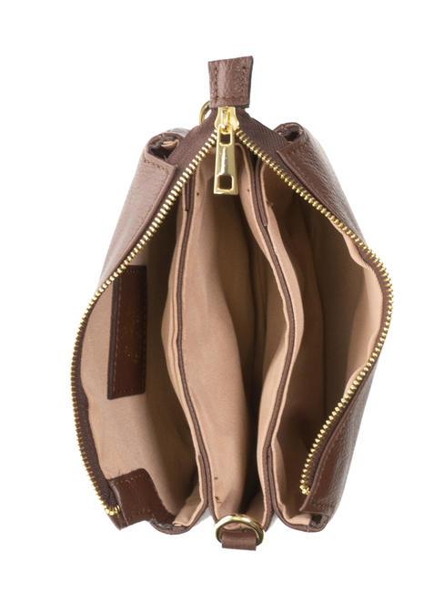 SIMONA Umhängetasche aus Tris-Dollar-Leder Mokka - Damentaschen