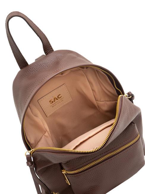 VANESSA Dollar-Rucksack aus Leder Mokka - Damentaschen