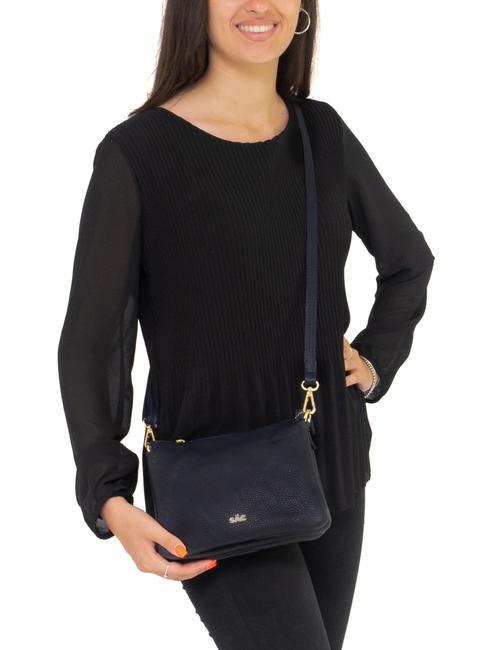 SIMONA Umhängetasche aus Tris-Dollar-Leder Nachtblau - Damentaschen