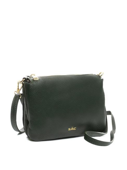 SIMONA Umh&auml;ngetasche aus Tris-Dollar-Leder dunkelgr&uuml;n - Damentaschen