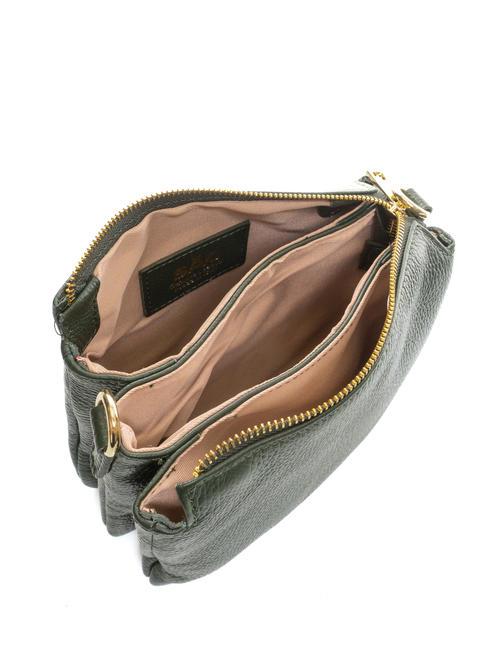 SIMONA Umh&auml;ngetasche aus Tris-Dollar-Leder dunkelgr&uuml;n - Damentaschen