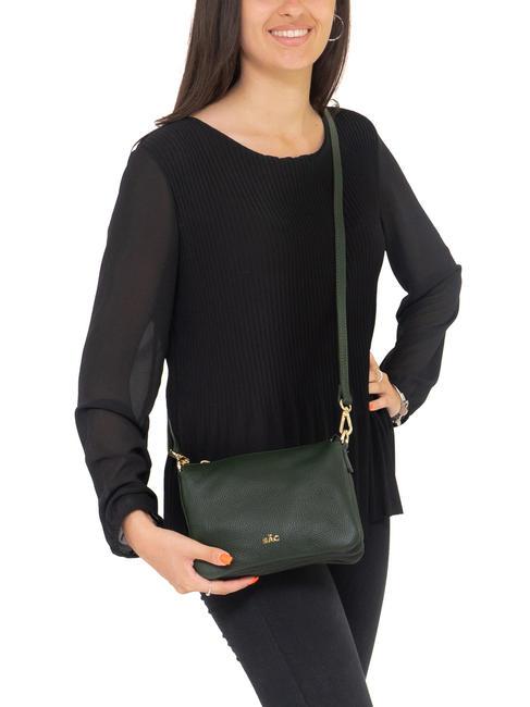 SIMONA Umh&auml;ngetasche aus Tris-Dollar-Leder dunkelgr&uuml;n - Damentaschen