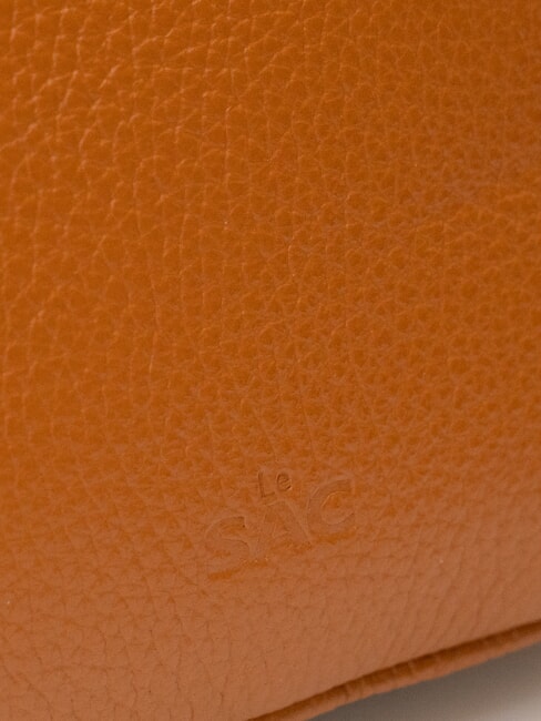 LUCIA Doppelte Umhängetasche aus Dollar-Leder dunkles Leder - Damentaschen