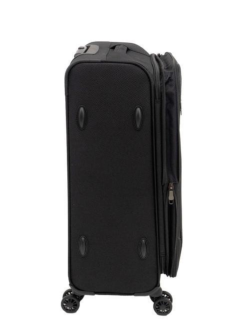 LIGHT FLY Mittelgroßer erweiterbarer Trolley Schwarz - Halbharte Trolleys