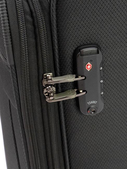 LIGHT FLY Mittelgroßer erweiterbarer Trolley Schwarz - Halbharte Trolleys