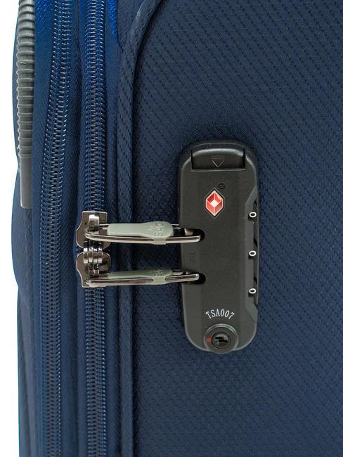 LIGHT FLY Mittelgroßer erweiterbarer Trolley Blau - Halbharte Trolleys