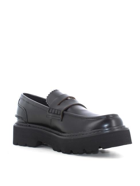 SLASH 3947 Mokassin-Schuhe aus Leder Schwarz - Damenschuhe