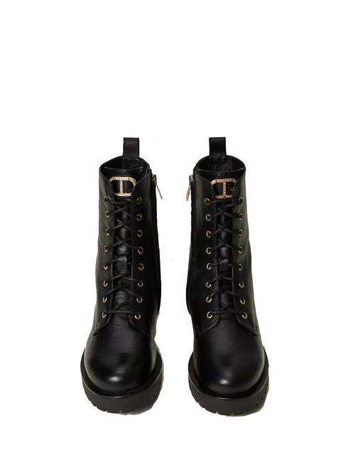 URBAN Kampfstiefel aus Leder Schwarz - Damenschuhe