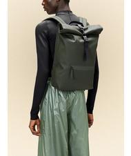 RAINS ROLLTOP RUCKSACK Gro&szlig;er wasserdichter Rucksack Gr&uuml;ns - Rucks&auml;cke f&uuml;r Schule &amp; Freizeit - 4