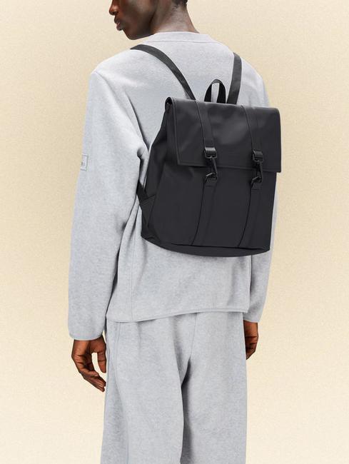 MSN BAG MINI Wasserdichter City-Rucksack Schwarz - Rucksäcke für Schule &amp; Freizeit