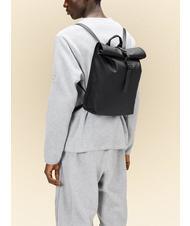 RAINS ROLLTOP RUCKSACK MINI Wasserdichter Rucksack Schwarz - Rucksäcke für Schule &amp; Freizeit - 4