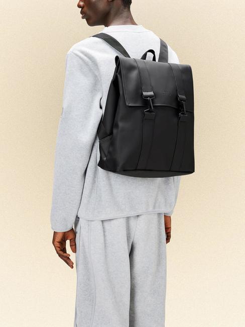 MSN BAG Wasserdichter City-Rucksack Schwarz - Rucksäcke für Schule &amp; Freizeit