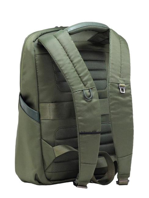 WALLABY Rucksack aus Leder und Stoff, 14-Zoll-PC-Halter GR&Uuml;N - PC-Rucks&auml;cke