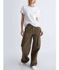 LIUJO BREASTPOCK &Ouml;ko-T-Shirt mit Logo und Strasssteinen wei&szlig;e lj-brusttasche - T-Shirts und Tops f&uuml;r Damen - 4