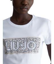 LIUJO MODA T-Shirt mit Pailletten-Logo wei&szlig;e Makula liujo - T-Shirts und Tops f&uuml;r Damen - 3