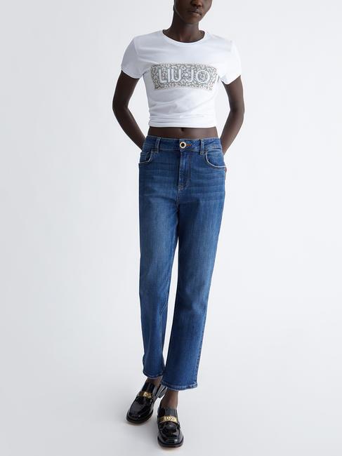 MODA T-Shirt mit Pailletten-Logo wei&szlig;e Makula liujo - T-Shirts und Tops f&uuml;r Damen