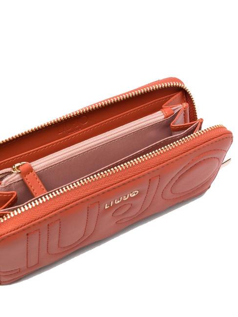 MANHATTAN Gro&szlig;e Geldb&ouml;rse mit umlaufendem Rei&szlig;verschluss roter Tee - Brieftaschen Damen