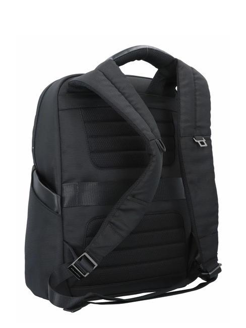 WALLABY Rucksack aus Leder und Stoff, 14-Zoll-PC-Halter Schwarz - PC-Rucksäcke