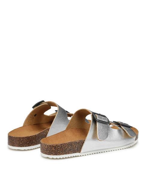 VEGA  Sandalen aus laminiertem Leder mit zwei Schnallen Silber - Damenschuhe