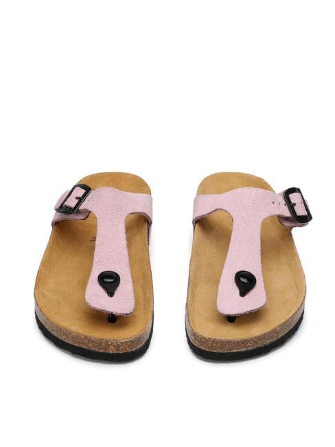 VEGA  Zehenstegsandale aus Wildleder Rosa - Damenschuhe
