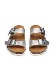 DOCKSTEPS VEGA  Sandalen aus laminiertem Leder mit zwei Schnallen Silber - Damenschuhe - 3