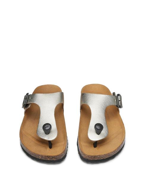 VEGA 2290 Flip-Flop-Sandale aus laminiertem Leder Platin - Damenschuhe