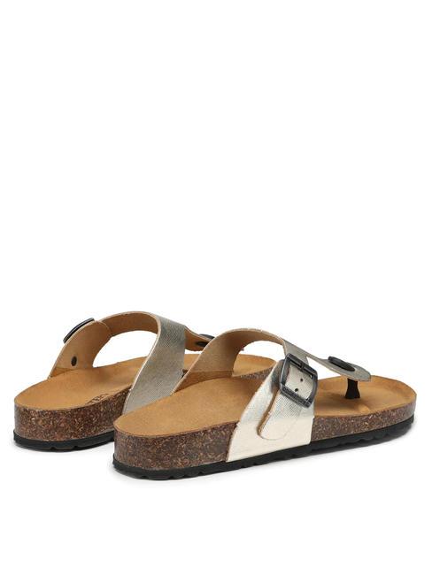 VEGA 2290 Flip-Flop-Sandale aus laminiertem Leder Platin - Damenschuhe