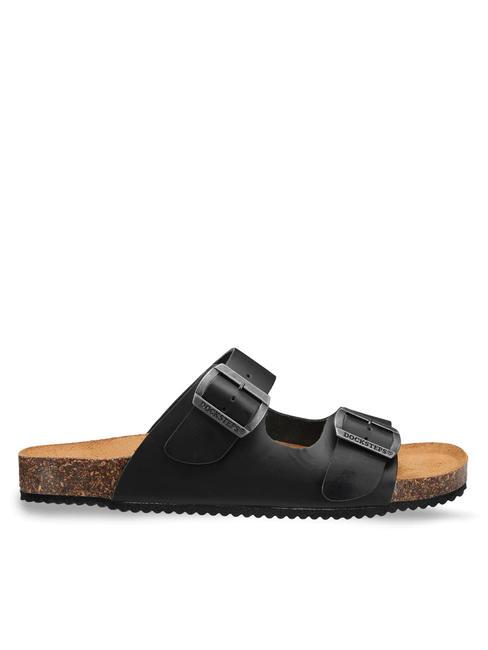 VEGA 2286 Ledersandale mit Doppelschnalle Schwarz - Herrenschuhe