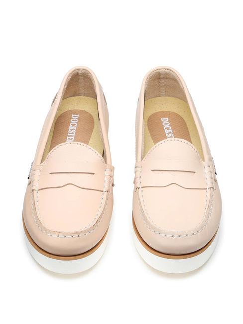 LOMA 1510 Bootsschuh aus Leder Creme - Damenschuhe