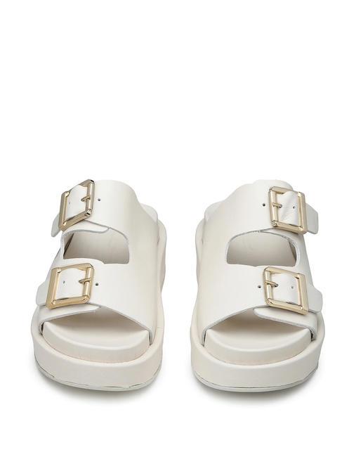 CATALINA Hohe Slipper-Sandale aus Leder Wei&szlig; - Damenschuhe
