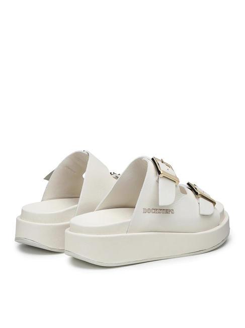 CATALINA Hohe Slipper-Sandale aus Leder Wei&szlig; - Damenschuhe