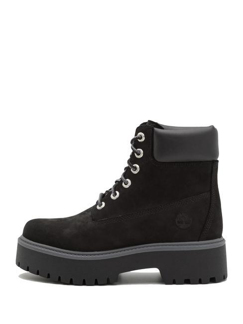 STONE STREET PLATFORM WP Wasserdichte Lederstiefelette PECHSCHWARZ - Damenschuhe